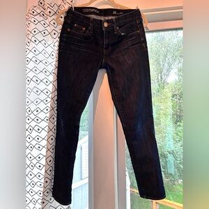 J Crew toothpick ankle skinny jeans dark rinse.